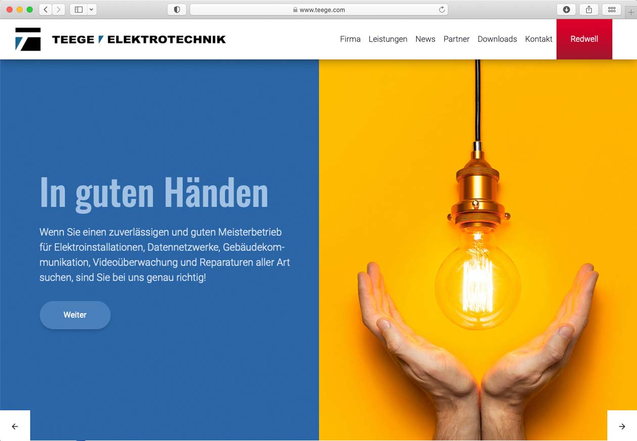 Teege Elektrotechnik Handwerker-Website